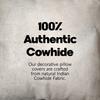 Natural Torino Cowhide Pillow, Off-White, 18 x 18 in view 4