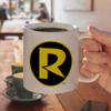 Batman Robin Logo Ceramic Coffee Mug, Novelty Gift Mugs for Coffee, Tea and Hot Drinks, 11oz, White view 4