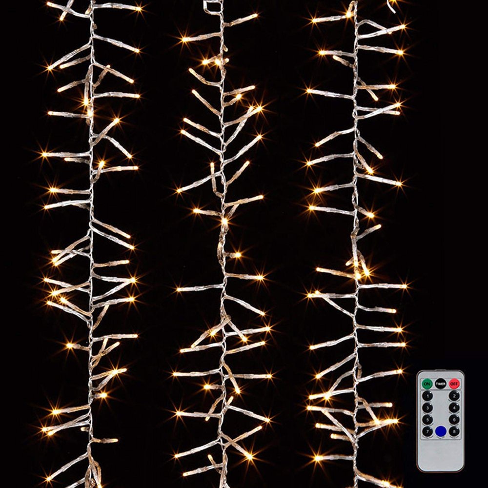 10' CLUSTER GLND CLEAR WIRE W/300 WHITE LIGHT W/REMOTE (REF G3737063)