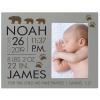LifeSong Milestones Personalized Baby Birth Arrival Announcement - Newborn Stats Bear Nursery Picture Frame Decor for Boys and Girls 8 x 10 Frame Holds 4 x 6 Photo (Grey) view 1