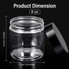 24 Pieces Empty Clear Plastic Jars with Lids Round Storage Containers Wide-Mouth for Beauty Product Cosmetic Cream Lotion Liquid Butter Craft and Food (Black Lid, 8 oz) view 2