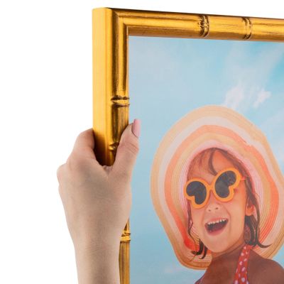 ArtToFrames 11x12 Inch Gold Picture Frame, This 1.00 Inch Custom Poster Frame is 1" - Gold Bamboo Large - Comes with Regular Glass and Corrugated Backing (2WOMD8579-11x12)
