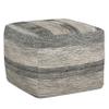 SIMPLIHOME Clay Square Pouf - 18 inch Wide Upholstered Cotton Ottoman in Grey Melange, Boho Footstool, Decorative Cube Pouf or Extra Seating for Living Room, Bedroom, or Kids Room, Assembled view 1