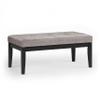 SIMPLIHOME Lacey Tufted Ottoman Bench - 41 inch Wide Upholstered Vegan Leather Rectangle Ottoman in Distressed Grey Taupe, Contemporary Bench for Bedroom or Entryway with Stitching Detail, Assembled view 1