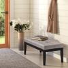 SIMPLIHOME Lacey Tufted Ottoman Bench - 41 inch Wide Upholstered Vegan Leather Rectangle Ottoman in Distressed Grey Taupe, Contemporary Bench for Bedroom or Entryway with Stitching Detail, Assembled view 2