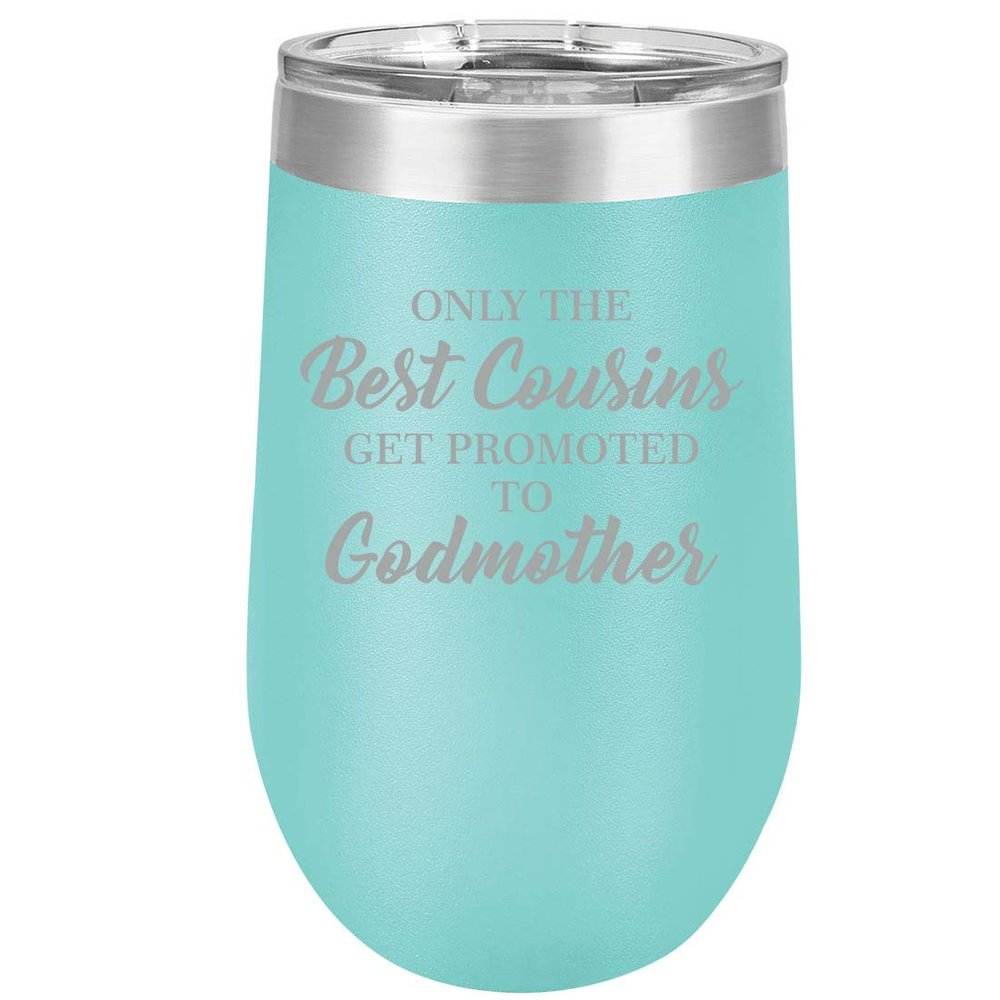 16 oz Double Wall Vacuum Insulated Stainless Steel Stemless Wine Tumbler Glass Coffee Travel Mug With Lid The Best Mothers Get Promoted To Grandma (Purple)