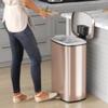 iTouchless SoftStep 13.2 Gallon Step Kitchen Trash Can with Lid and Odor Filter, Stainless Steel Rose Gold 50 Liter Trashcan for Home Office Bedroom Garage Living Room Bathroom Slim Wastebasket view 2