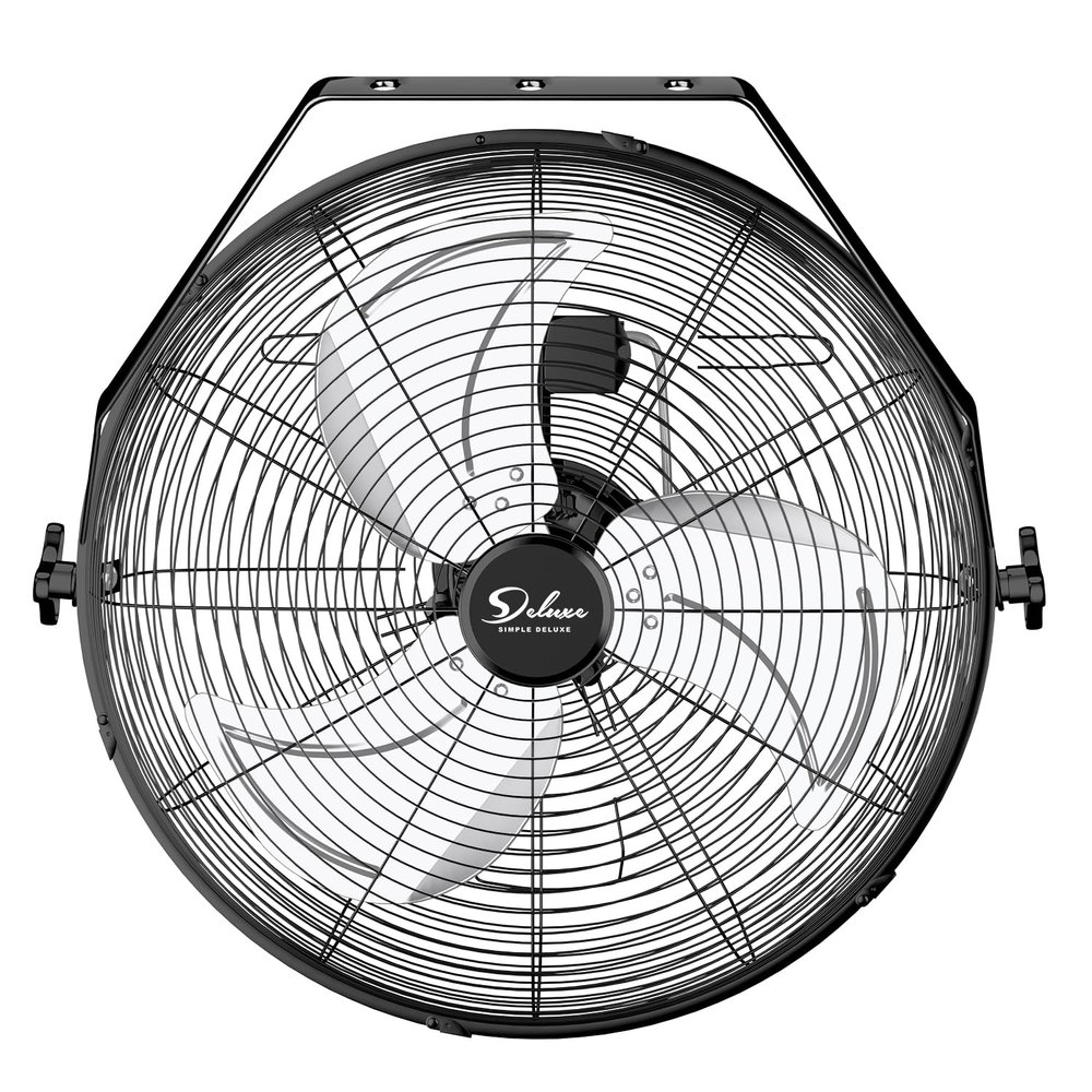 Simple Deluxe 18 Inch Industrial Wall Mount Fan, 3 Speed Commercial Ventilation Metal Fan for Warehouse, Greenhouse, Workshop, Patio, Factory and Basement - High Velocity