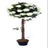 Amerique, Green 4 Feet Gorgeous & Lifelike White Artificial Tree 12 Rose Twist Trunks, with Nursery Pot, Real Touch Tech, 485 Leaves, 4' with 48 Flowers view 1
