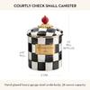 MACKENZIE-CHILDS Small Enamel Canister, Kitchen Storage Container for Flour and Sugar, 1.13 Liters, Black-and-White Courtly Check view 4