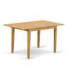 East West Furniture NOEN3-OAK-07 3 Piece Dining Set Contains a Rectangle Dining Room Table with Butterfly Leaf and 2 Limelight Linen Fabric Upholstered Chairs, 32x54 Inch, Oak view 3