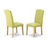 East West Furniture NOEN3-OAK-07 3 Piece Dining Set Contains a Rectangle Dining Room Table with Butterfly Leaf and 2 Limelight Linen Fabric Upholstered Chairs, 32x54 Inch, Oak view 4