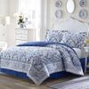 HNU 4 Piece French Country Comforter Set Full, Farmhouse Shabby Chic Nautical Floral Porcelain Style Reversible Beautiful Decorative Soft Cozy Comfy Cotton view 2