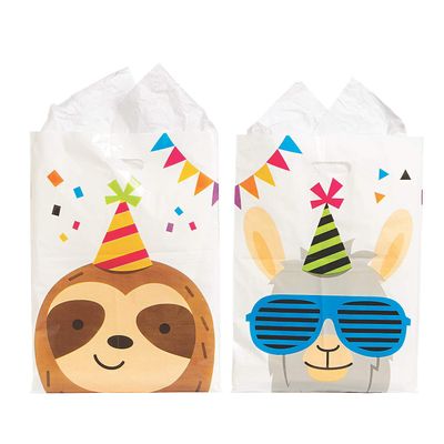 Fun Express - Party Animal Goody Bag for Birthday - Party Supplies - Bags - Plastic Bags - Birthday - 50 Pieces