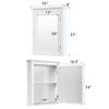 Tangkula Bathroom Cabinet with Mirror, Mirrored Wall-Mounted Storage Medicine Cabinet w/Single Door & Adjustable Shelf in 5 Positions, Multipurpose Wall Cabinet for Bathroom (White) view 3