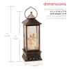 Alpine Corporation 11" H Indoor Lantern Snowman Snow Globe Holiday Decoration with LED Light, Bronze, Christmas Decoration view 3
