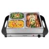 Chefman Electric Buffet Server + Warming Tray w/Adjustable Temperature & 3 Chafing Dishes, Hot Plate Perfect for Holidays, Catering, Parties, Events & Home Dinners, 14" x 14" Surface, Stainless Steel view 1