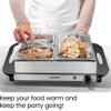 Chefman Electric Buffet Server + Warming Tray w/Adjustable Temperature & 3 Chafing Dishes, Hot Plate Perfect for Holidays, Catering, Parties, Events & Home Dinners, 14" x 14" Surface, Stainless Steel view 2