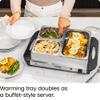 Chefman Electric Buffet Server + Warming Tray w/Adjustable Temperature & 3 Chafing Dishes, Hot Plate Perfect for Holidays, Catering, Parties, Events & Home Dinners, 14" x 14" Surface, Stainless Steel view 4