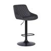 Armen Living Anibal Modern Swivel Adjustable Height Barstool with Gray Faux Leather and Black Metal Finish view 1