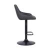 Armen Living Anibal Modern Swivel Adjustable Height Barstool with Gray Faux Leather and Black Metal Finish view 4
