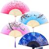 Aneco 4 Pack Folding Fans Handheld Silk Fans view 1