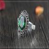 Bansriracha Green Stone Zircon Vintage Flower Design Real 925 Sterling Silver Jewelry Engagement Wedding Rings for Women (7.5) view 3