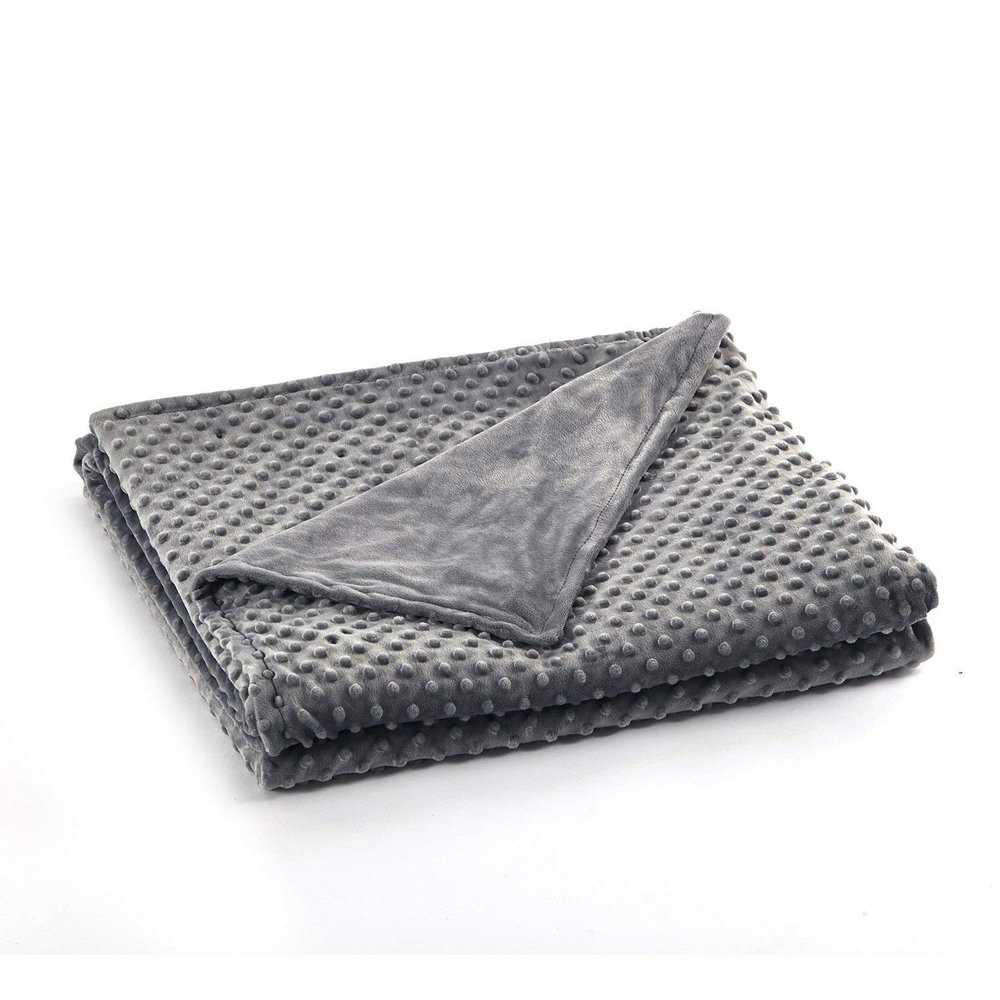 RelaxBlanket 48''x78'' Duvet Cover for Weighted Blanket | Premium Super Soft Minky Dot | Dark Grey