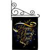 Gold Happy New Year Garden Flag Set Wall Holder Clock Countdown Champagne Party Fireworks Celebrate Small Decorative Gift Yard House Banner Double-Sided Made In USA 13 X 18.5 view 1
