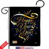 Gold Happy New Year Garden Flag Set Wall Holder Clock Countdown Champagne Party Fireworks Celebrate Small Decorative Gift Yard House Banner Double-Sided Made In USA 13 X 18.5 view 2
