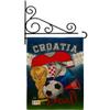 World Cup Croatia Soccer Burlap Garden Flag Set Wall Holder Sports Game Goal Ball Football Entertainment Activity Physical Small Decorative Gift Yard House Banner Double-Sided Made In USA 13 X 18.5 view 1