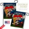 World Cup Croatia Soccer Burlap Garden Flag Set Wall Holder Sports Game Goal Ball Football Entertainment Activity Physical Small Decorative Gift Yard House Banner Double-Sided Made In USA 13 X 18.5 view 3