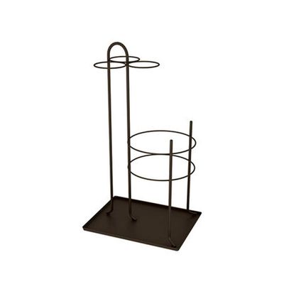 GUOYANHOME Umbrella Rackss Metal Umbrella Stand, Umbrella Storage Holder, Entryway Base Drip Tray Long & Short Folding Umbrella for Home Office,4 Colors (Color : Brown)
