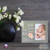 LifeSong Milestones Personalized Baby Birth Arrival Announcement - Newborn Stats Pink Flower Nursery Picture Frame Decor for Boys and Girls 8 x 10 Frame Holds 4 x 6 Photo (Grey) view 4