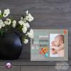 LifeSong Milestones Personalized Baby Birth Arrival Announcement - Newborn Stats Space Nursery Picture Frame Decor for Boys and Girls 8 x 10 Frame Holds 4 x 6 Photo (Grey) view 2