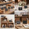 Mini Chalkboard Signs, 20 Pack Small Chalkboard Labels Table Signs with Easel Stand, Wooden Blackboards for Wedding Decor, Party Buffet Display, Place Cards, Food Labels view 3