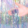 ADAMAI 5PCS Width 40inch Laser Glare Colorful Birthday Party Atmosphere with Rain Curtain Background Wall (Length in 2M) view 2