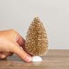 Factory Direct Craft Set of 4 Snow Dusted Gold Glittery Bottle Brush Trees. view 2