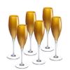 Barski Glass Toasting Flute, Champagne, Flutes, Set of 6 Crystal Glasses, Wedding Toasting Flutes, Gold Decorated, 11 oz Made in Europe view 1
