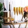 Barski Glass Toasting Flute, Champagne, Flutes, Set of 6 Crystal Glasses, Wedding Toasting Flutes, Gold Decorated, 11 oz Made in Europe view 4