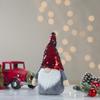 Gnome with Flip Sequin Hat Christmas Figure - 18" - Red and Gray view 2