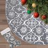 Flash World 48 Inch Large Christmas Tree Skirt Xmas Soft Cover Mat Decor Snowflake Collar Farmhouse Tree Skirt for Holiday Ornaments Party Home Indoor Decorations (Grey, 48INCH) view 1