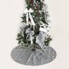 Flash World 48 Inch Large Christmas Tree Skirt Xmas Soft Cover Mat Decor Snowflake Collar Farmhouse Tree Skirt for Holiday Ornaments Party Home Indoor Decorations (Grey, 48INCH) view 3