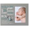 LifeSong Milestones Personalized Baby Birth Arrival Announcement - Newborn Stats Kitten Nursery Picture Frame Decor for Boys and Girls 8 x 10 Frame Holds 4 x 6 Photo (Grey) view 1