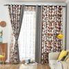 Jarl home Patio Blackout Curtains for Kids Bedroom, Orange Triangle and Solid Grey Color Sitiching Window Black Out Draperies, 2 Panels Grommet Mix and Match Curtain for Living Room view 1
