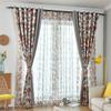 Jarl home Patio Blackout Curtains for Kids Bedroom, Orange Triangle and Solid Grey Color Sitiching Window Black Out Draperies, 2 Panels Grommet Mix and Match Curtain for Living Room view 2