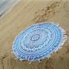Sophia-Art Hippy Boho Gypsy Cotton Table Yoga Picnic Garden Throw Sheet Indian Mandala Roundie Round Beach Throw Tapestry Cloth Beach Towel Round Yoga Mat 70 Inch. (Blue, 48 Inches) view 1