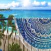 Sophia-Art Hippy Boho Gypsy Cotton Table Yoga Picnic Garden Throw Sheet Indian Mandala Roundie Round Beach Throw Tapestry Cloth Beach Towel Round Yoga Mat 70 Inch. (Blue, 48 Inches) view 2