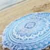Sophia-Art Hippy Boho Gypsy Cotton Table Yoga Picnic Garden Throw Sheet Indian Mandala Roundie Round Beach Throw Tapestry Cloth Beach Towel Round Yoga Mat 70 Inch. (Blue, 48 Inches) view 3