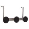 ALBA PMS3P Over The Door Coat Hook, Metal & Plastic, 3 Pegs, Black view 1